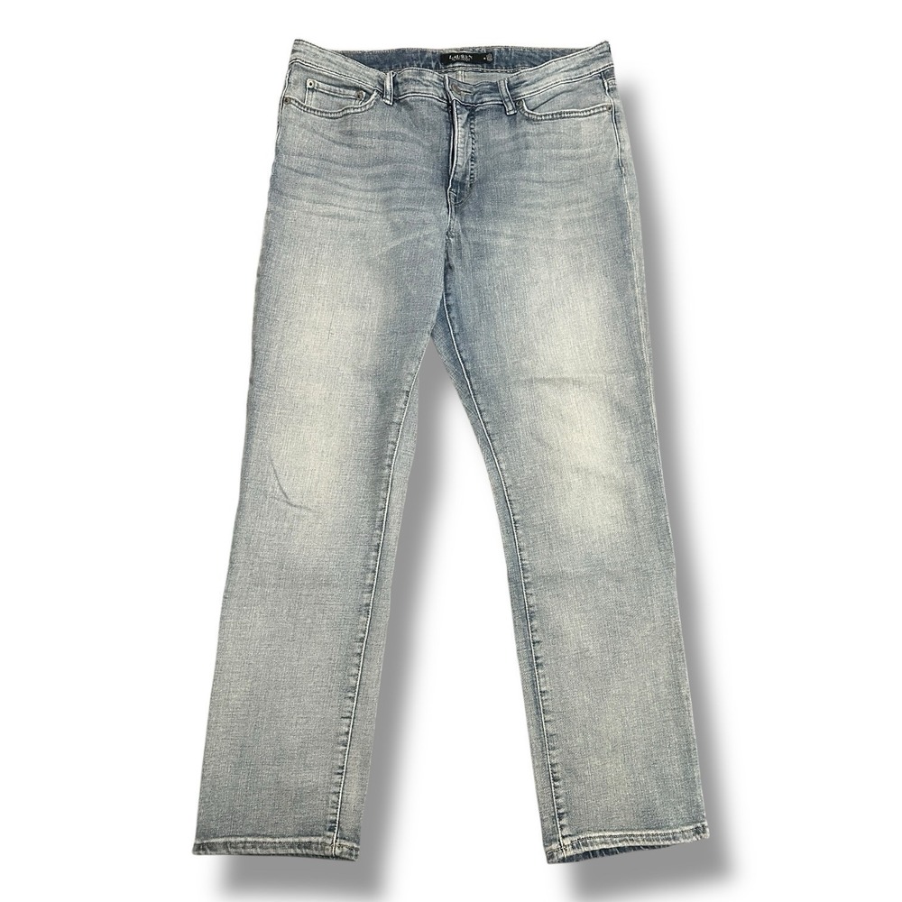 LRL Lauren Ralph Lauren Jeans Light Wash Straight‎ Leg Denim 14 Classic Casual